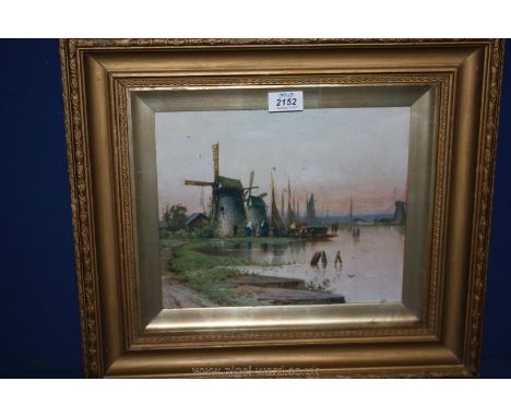 A Dutch river scene Print.