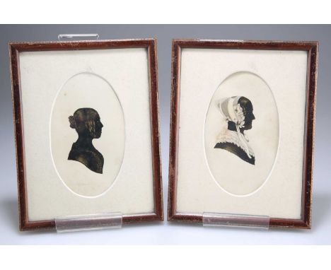 JOHN N DUCK (19TH CENTURY ENGLISH SCHOOL) TWO PORTRAIT SILHOUETTES, ONE TITLED "MAMA" Signed and dated August 1841 and March 