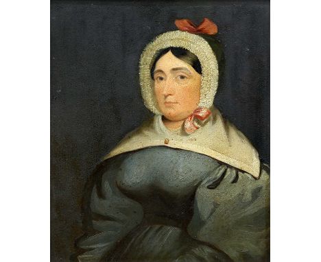 ENGLISH SCHOOL (19TH CENTURY) PORTRAIT OF MISS ROBINSON "ROBBIE", HOUSE KEEPER TO LORD NORMANBY, NORMANBY CASTLE, YORKSHIRE  