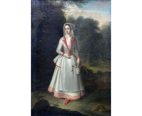 18TH CENTURY BRITISH SCHOOL PORTRAIT OF A LADY  Inscibed on verso Frau Graff von Buckeburg
Oil on canvas73cm x 52cm
