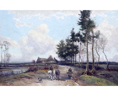 WILLIAM MANNERS (1860-1930) THE PLOUGH TEAM Signed
watercolour29cm x 44cmWith The Barn Gallery, Worcester in 1986