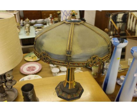 An Art Deco painted table lamp, AF