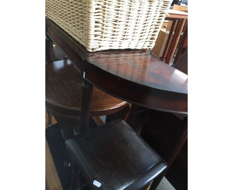 A reproduction mahogany console table. 