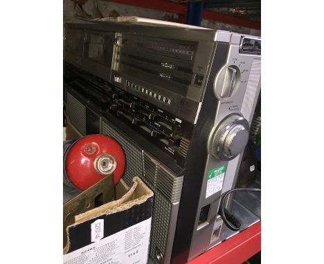A retro Sharp searcher GF-555 double cassette tape recorder stereo system 