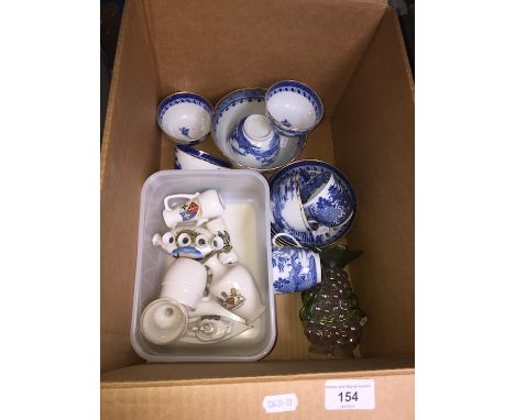 Blue and white Chinese plates, saucers, bowls etc 