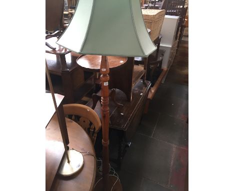 A pine standard lamp. 
