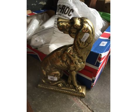 Brass door stop in the form of a dog 