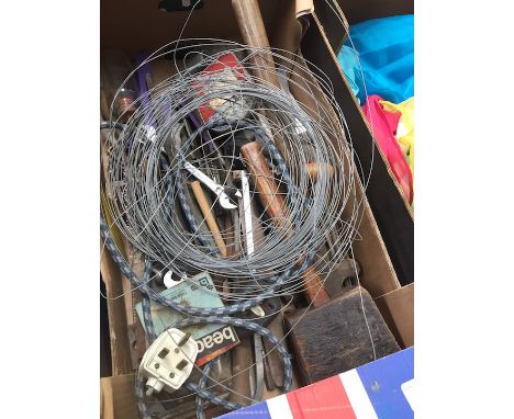 A box of tools and garage ware 