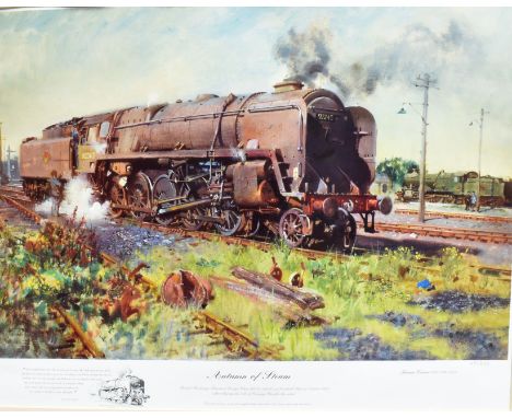 RAILWAYANA - TERENCE CUNEO, C.V.O., O.B.E., R.G.I., F.G.R.A. (BRITISH, 1907-1996)  'Autumn of Steam', colour print, limited e