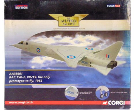 A 1/72 SCALE CORGI AVIATION ARCHIVE NO.AA38601, BAC TSR-2, XR219, 1964  the only prototype to fly, boxed. Condition Report : 