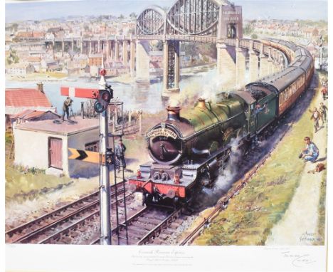 RAILWAYANA - TERENCE CUNEO, C.V.O., O.B.E., R.G.I., F.G.R.A. (BRITISH, 1907-1996)  'Cornish Riviera Express', colour print, l