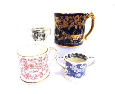 BREWERIANA - FOUR TAUNTON CIDER MUGS comprising a Wade single-handled mug, produced to commemorate Taunton Cider's listing on