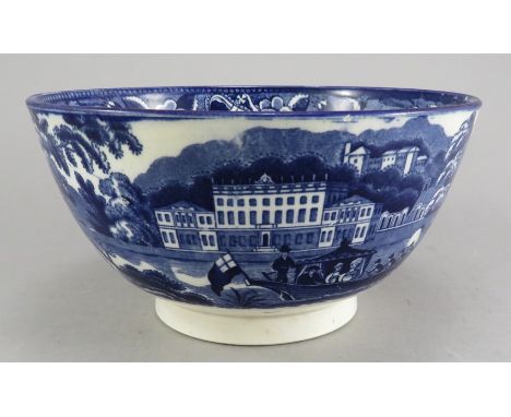 An early nineteenth century commemorative blue and white transfer-printed Samuel Moore & Co. medium-sized bowl, c.1820. It is