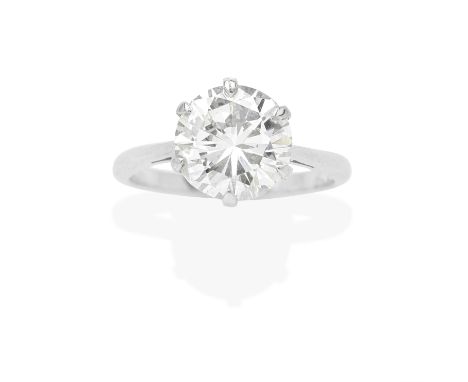 DIAMOND SINGLE-STONE RINGThe brilliant-cut diamond weighing 3.71 carats, ring size approx. PFor further information on this l