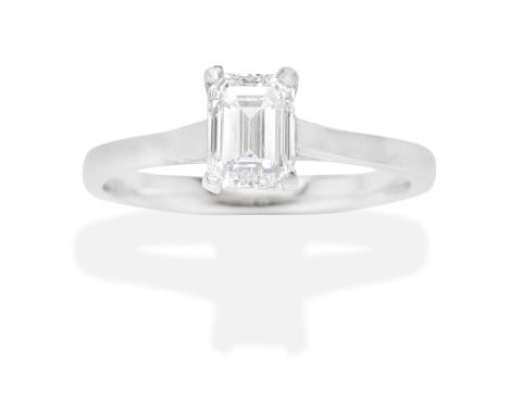 DIAMOND SINGLE-STONE RING, 2007The step-cut diamond weighing 1.00ct, mounted in platinum, UK hallmark, ring size approx. KFoo