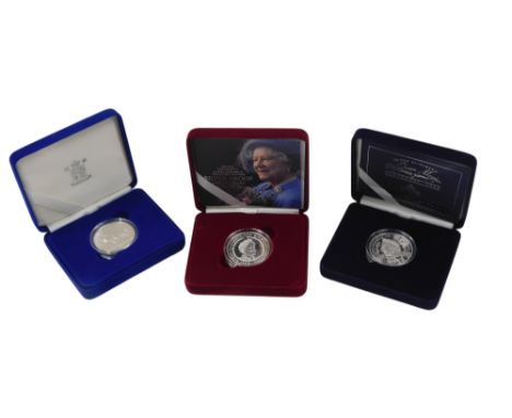 A silver proof memorial crown, of Her Majesty Queen Elizabeth The Queen Mother, Centenary crown, and a Golden Jubilee crown 2