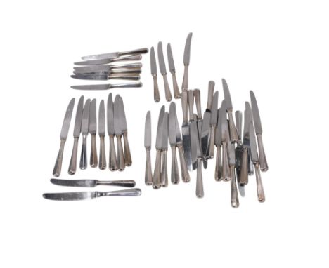 A quantity of silver plated cutlery, to include sets of table knives, etc. (2 trays)