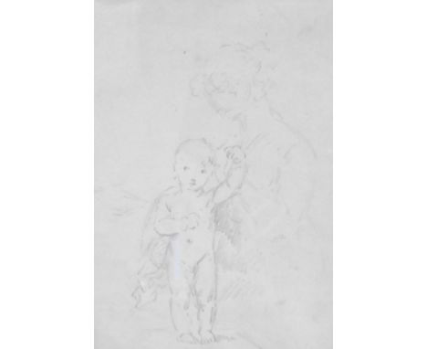  Benjamin West (1738-1820). Study of mother and child, pencil sketch, 18cm x 13cm. 