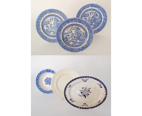 Six English & Italian ceramic dishes c19th century. (6)