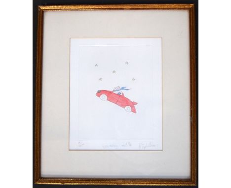 Kitty Wilkinson, 'Upwardly mobile', 19/200, children's print, 23x28cm; together with a print by Patrick Oxenham of shire mare