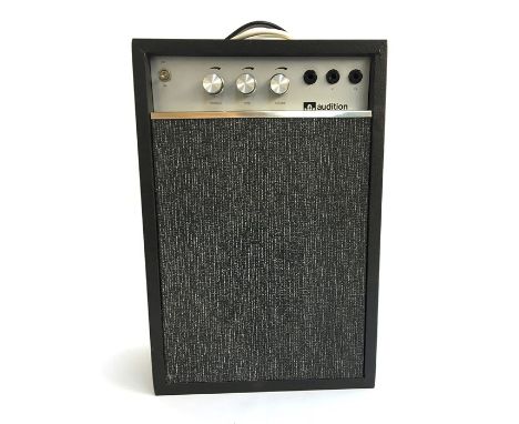 An Audition electric guitar with whammy bar, together with an Audition 9W guitar amplifier