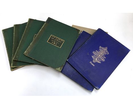 Bound copies of sheet music, Hutchins &amp; Romer, to include 'Schubert's Songs', Anton Dvorak (Collins), and volumes 1-5 of 
