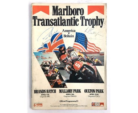 Motorcycle interest: Marlboro Transatlantic Trophy, America v Britain Official Program, 1982, signed by the competitors, incl