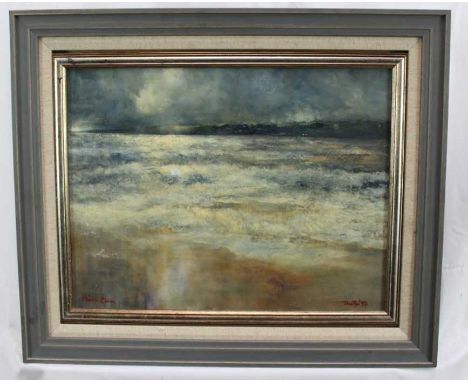 Dave Ross, contemporary, oil on board seascape - Mersea, Essex, signed and dated '97, 34cm x 45cm, framedExhibited: Colcheste