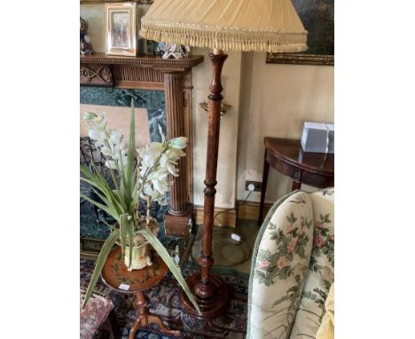 Burr wood grained standard lamp