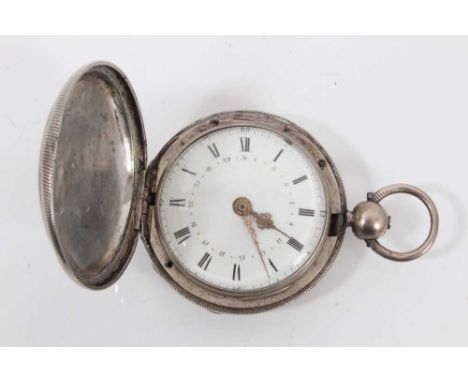 George III silver pocket watch with fusee movement and verge escapement by Graham of London, the white enamel dial with inner
