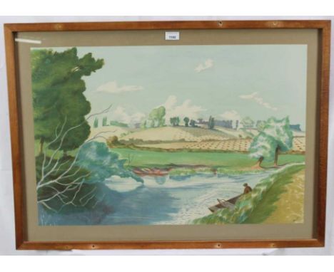 *John Northcote Nash (1893-1977) lithograph, The Stour, near Bures, 51cm x 76cm, in glazed frameGood original condition overa