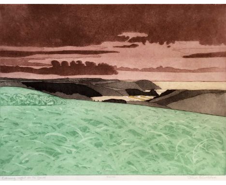*John Brunsdon (1933-2014) three etchings - 'Evening Light on the Gower', signed and numbered 54/150, 60cm x 45.5cm; 'Cloudbr