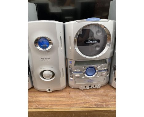 A PIONEER STEREO SYSTEM TO INCLUDE AN AMPLIFIER AND TWO SPEAKERS 