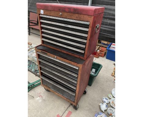 A HOMAK FOUR WHEELED TOOL TROLLEY 