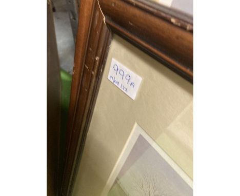 THREE FRAMED PRINTS - 'HORSES IN WINTER', SIGNED, 'PHEASANT SHOOTING' AND A FOX AND HORSES LIMITED EDITION SIGNED PRINT 