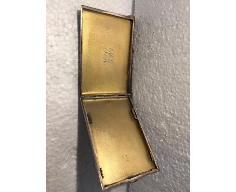 A HALLMARKED BIRMINGHAM SILVER AND ENAMEL CIGARETTE CASE BY WALKER AND HALL 