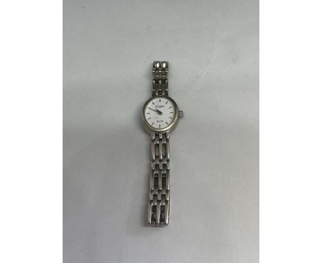 A LADIES' ROTARY SILVER WRIST WATCH 