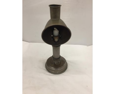 A SCOTTISH 'ARCTIC' METAL CANDLE LAMP HEIGHT 31CM 