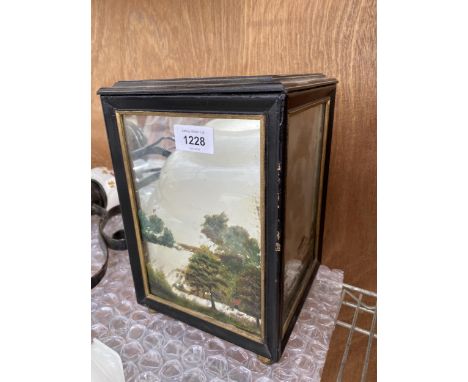 A VINTAGE MIRRORED WOODEN BOX 
