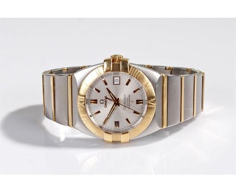 Omega Constellation Co-Axial Chronometer gentleman's gold and stainless steel bi-metal wristwatch, circa 2004, the signed sil