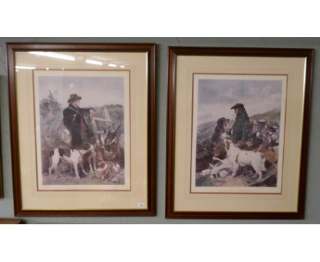 2 large prints The Scotch Gamekeeper and the English Gamekeeper - Approx 78cm x 94cm 