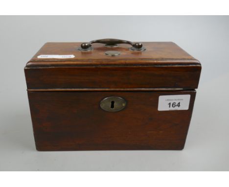 Mahogany tea caddy with dividers