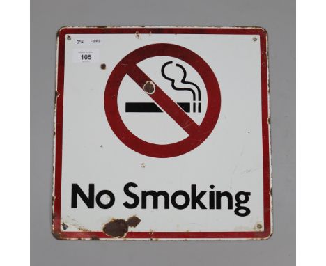 Original enamel No Smoking sign 