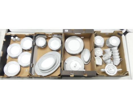 Noritake China 'Damask' 5698 Japan tea/dinner set to include teapot, lidded sugar bowl, milk jug, twelve teacups, twelve sauc