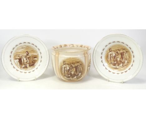 Grimwades, Bruce Bairnsfather Planter and Two Bowls (one with hairline crack) (3)