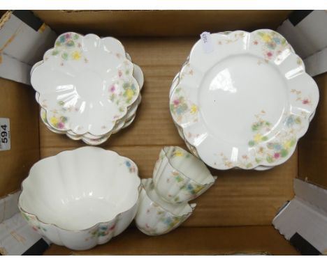 Wileman &amp; Co. Foley China Teaware including Cups, Saucers, Plates and Sugar Bowl (1 Tray()