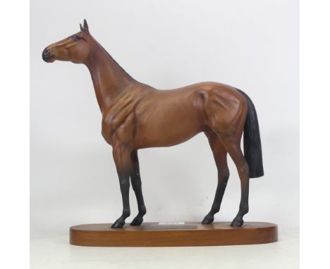 Beswick, Connoisseur Model of Red Rum on wooden base.