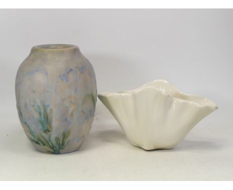 Two Bourne Denby vases. One Danesby Ware examples together with irregular form cream example. Height of tallest: 22cm (2)