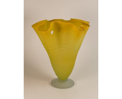 20th Century Art Glass Handkerchief Vase. Height: 32cm