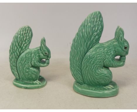 Two Sylvac green Squirrels 1143, 1142, tallest 18cm(2)